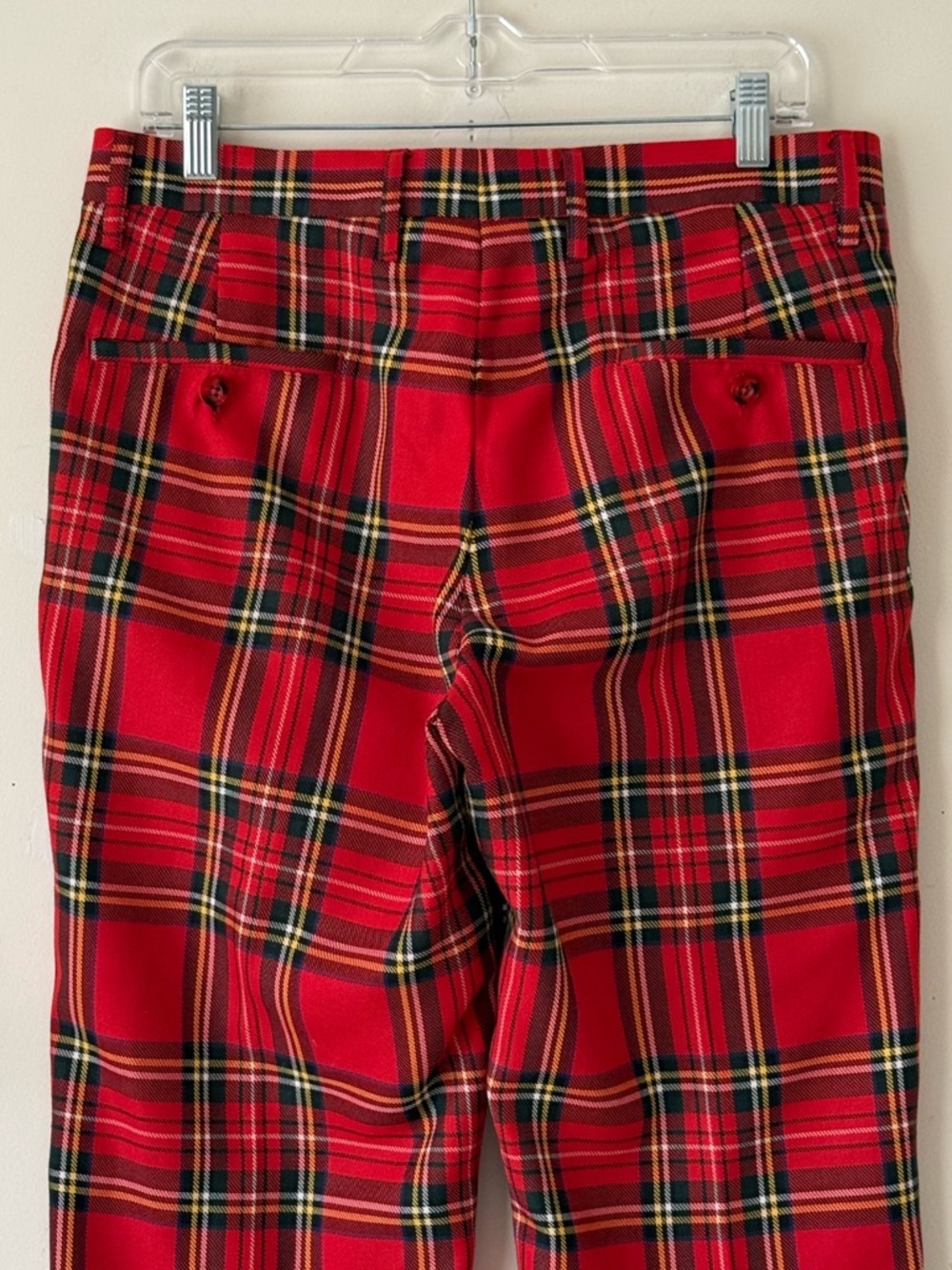 Murray Golf Vintage Broadsword Red Royal Stewart Tartan Plaid Golf Pants Size 32 - Picture 12 of 16